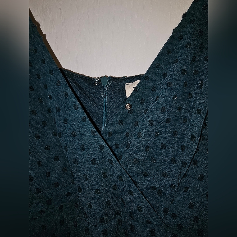 Hunter Green Ruffle Romper - Picture 2 of 5